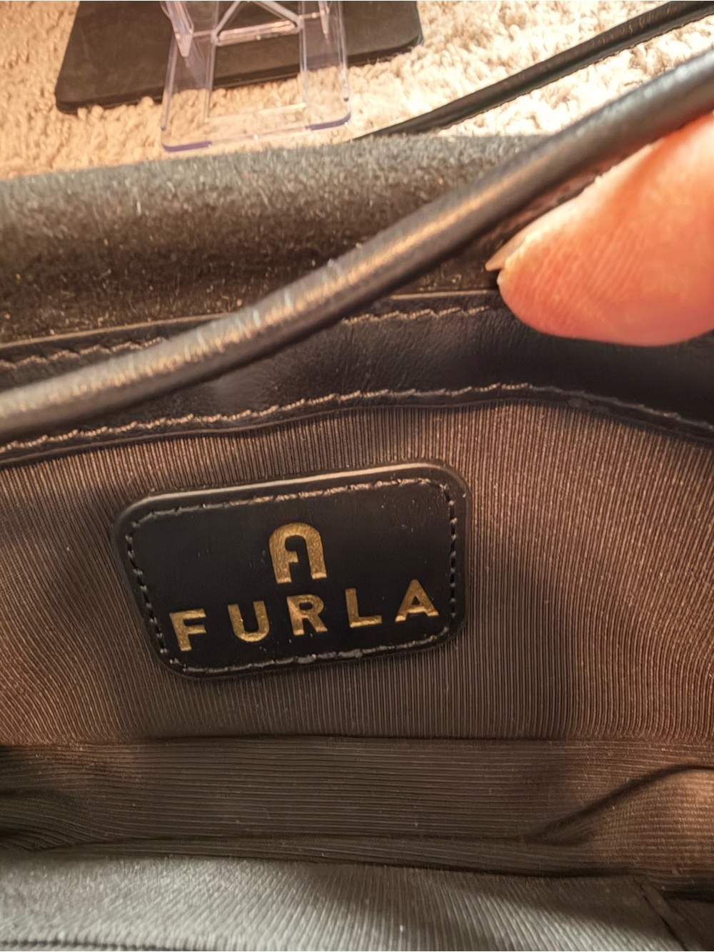 Furla Green, Black & White Woven Mini Bag - Picture 8 of 8